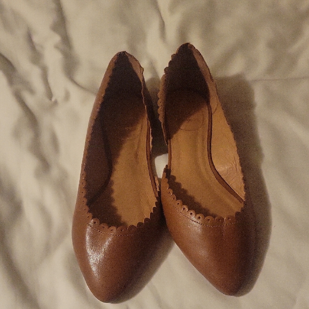 Jack Rogers Chantal Brown Leather Flats